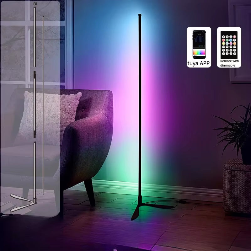 Smart RGB Floor Lamp Three Splicing Stand Mood Lighting LED Lights for Bedroom Game Room Atmosphere Light Living Room Decor