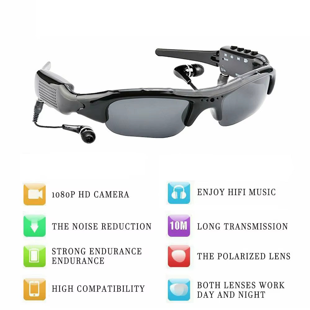 HD 1080P Glasses Camera Polarized Lens Sports Sunglasses Video Recorder Camcorder Security Mini Driving DVR DV Action Camera