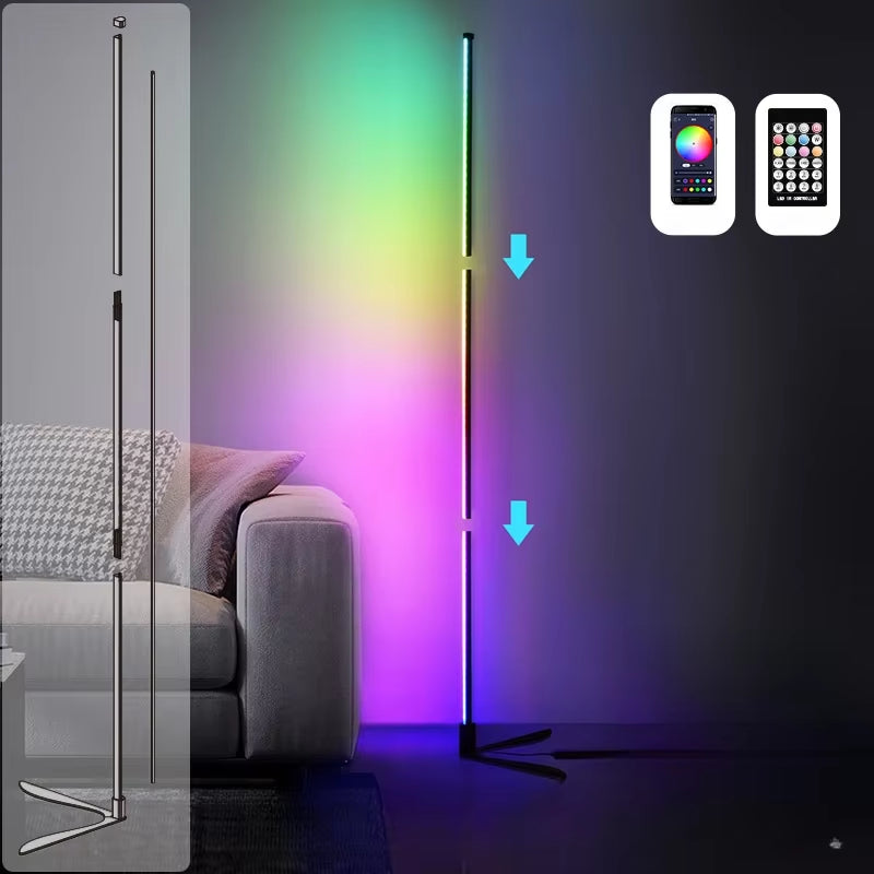 Smart RGB Floor Lamp Three Splicing Stand Mood Lighting LED Lights for Bedroom Game Room Atmosphere Light Living Room Decor