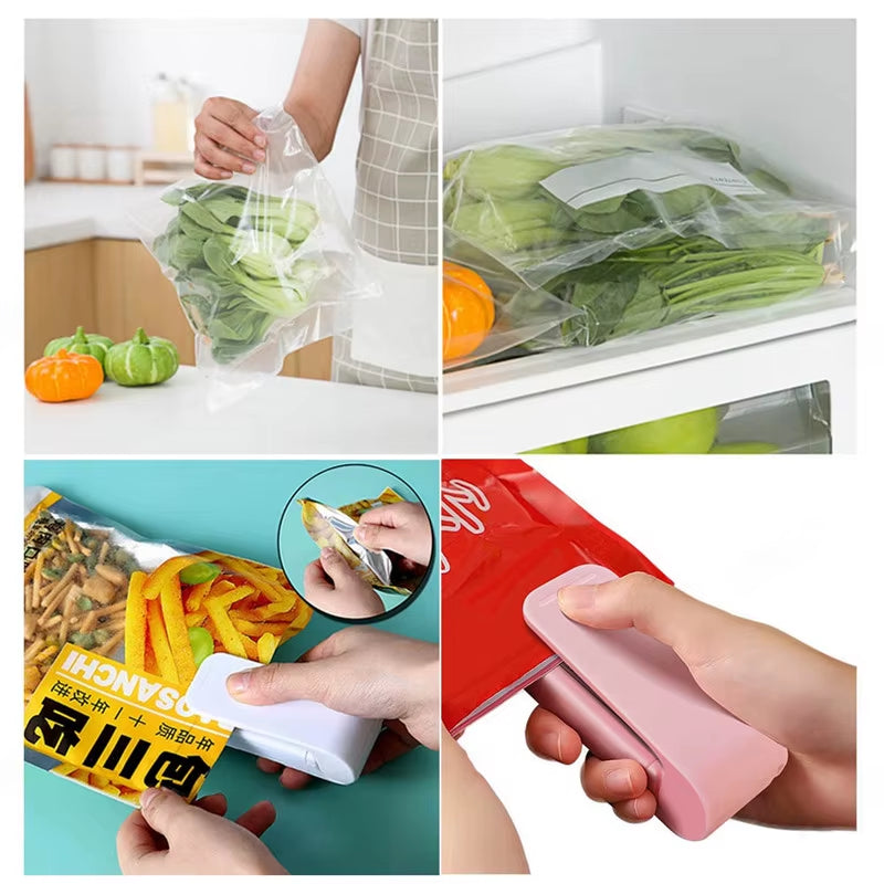 Mini Heat Bag Packaging Sealer Portable Plastic Bag Clip Sealing Machine Food Storage Seal Snack Sealing Kitchen Gadgets