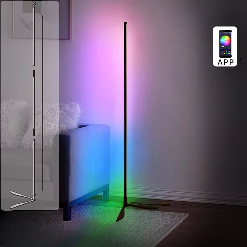 Smart RGB Floor Lamp Three Splicing Stand Mood Lighting LED Lights for Bedroom Game Room Atmosphere Light Living Room Decor