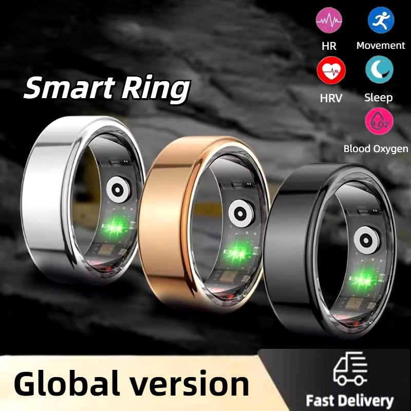 R06(Qring) Steps Heart Rate Pressure Blood Oxygen Saturation Sleep Distance Calories IP68 Smart Ring Waterproof Multi-Sport Mode