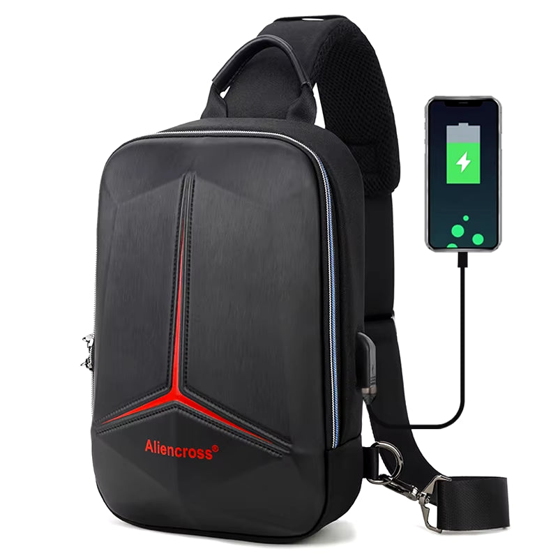 Anti-Theft Lock Chest Bag for Men USB Charging Travel Shoulder Bag High-Quality Messenger Bags Waterproof Men'S Crossbody Bag