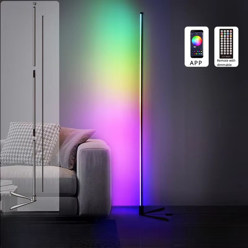 Smart RGB Floor Lamp Three Splicing Stand Mood Lighting LED Lights for Bedroom Game Room Atmosphere Light Living Room Decor