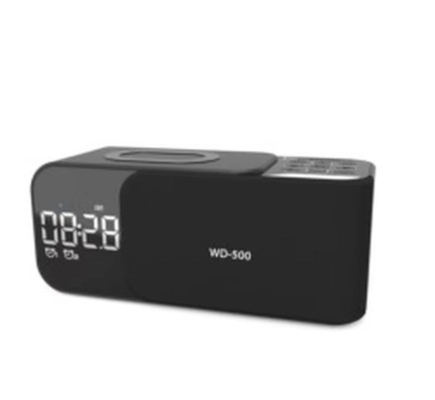 WD-500 Digital Led Mirror Alarm Clock Night Light Led Bluetooth Speakers with Wireless Charger Stereo Speakers